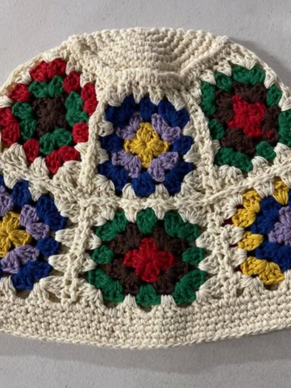 Brook & Bay Women's Crochet Floral Flowers Bucket Hat Cream Multicolor-NEW